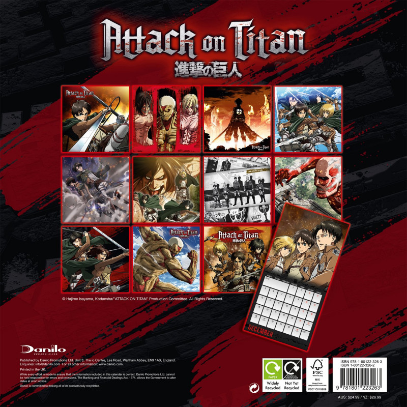 Calendrier Attaque Des Titans 2022