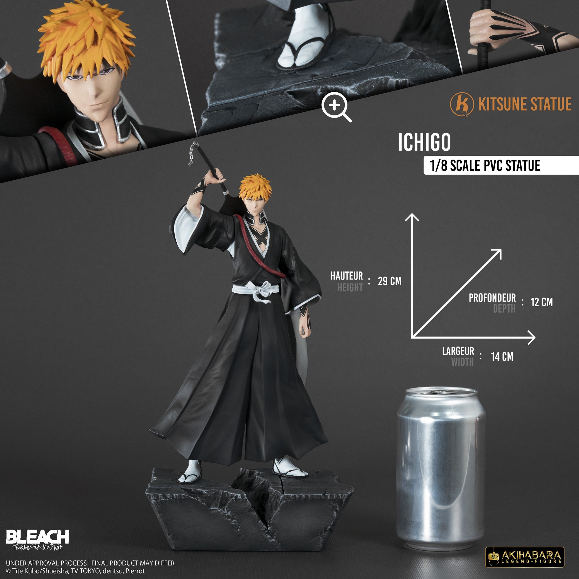 Pack Exclusif Ichigo Kurosaki Akihabara Legend Figure 1/8 & Statue Tia ...