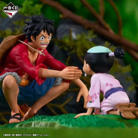 One Piece - Figurine Monkey D Luffy & Kozuki Momonosuke Ichiban Kuji One Piece New Dawn Revible Moment Prize C