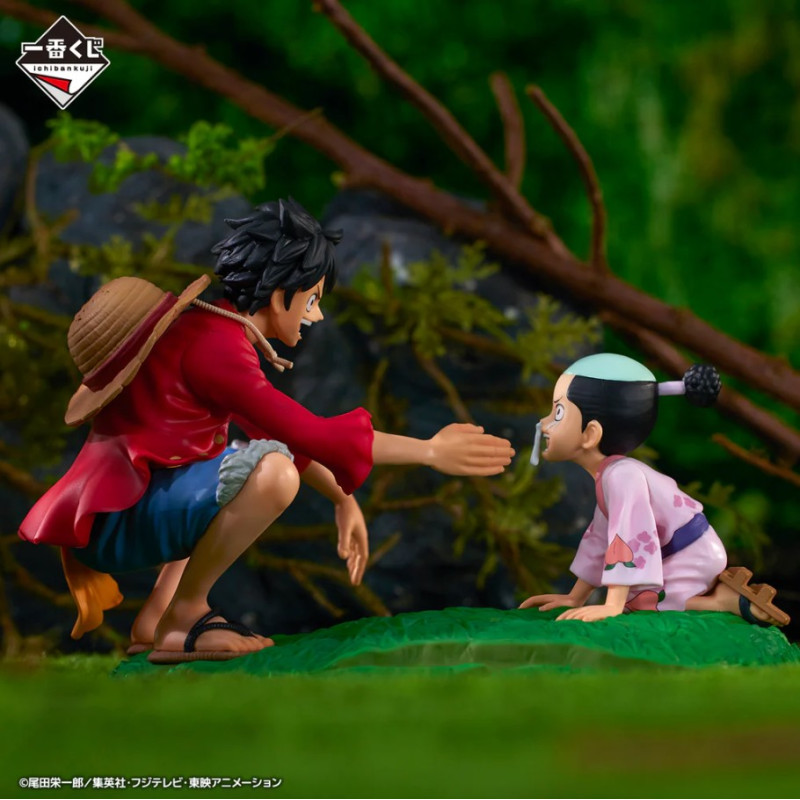 One Piece - Figurine Monkey D Luffy & Kozuki Momonosuke Ichiban Kuji One Piece New Dawn Revible Moment Prize C
