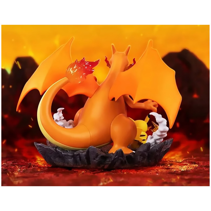Pokemon - Figurine Diorama Pikachu et Dracaufeu Funism Prime Figure